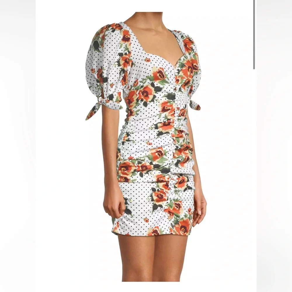 LAVISH ALICE FLORAL RUCHED MINI DRESS - Picture 3 of 7